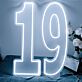 LED Neonschild Zahl 19 für Geburtstag und Partydekoration