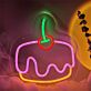 Kuchenstück mit Kirsche LED-Neonschild für Café Küche