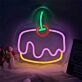 Kuchenstück mit Kirsche LED-Neonschild für Café Küche
