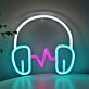 Kopfhörer mit Musikfrequenz LED-Neonschild Wohnzimmer Musikstudio