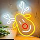 Rentierkopf mit roter Nase LED-Neonschild Wohnzimmer Weihnachtsdeko