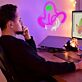 Geist mit Mittelfinger LED-Neonschild