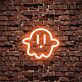 grüner Cartoon Geist LED-Neonschild Gamingzimmer Bar