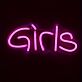 Girls LED Neonschild als moderne Wanddekoration