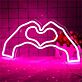 Herzform mit Händen LED-Neonschild Wohnzimmer Schlafzimmer