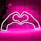Herzform mit Händen LED-Neonschild Wohnzimmer Schlafzimmer
