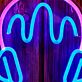 Kopfhörer mit Klanglinie als LED-Neonschild