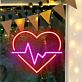 Herz mit Herzschlaglinie LED-Neonschild für Wohnzimmer oder Schlafzimmer