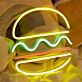 Brighten Your Space: From Trendy Home Decor to Lively Bar Atmospheres with LED Neon Sign Hamburger Shaped Night Lights
