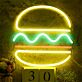 Brighten Your Space: From Trendy Home Decor to Lively Bar Atmospheres with LED Neon Sign Hamburger Shaped Night Lights