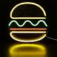 Brighten Your Space: From Trendy Home Decor to Lively Bar Atmospheres with LED Neon Sign Hamburger Shaped Night Lights