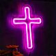 Elevate Your Space with Lights Up Your Room With Cross LED Neon Sign - Perfect for Weddings, Bars, and Cozy Home Settings
