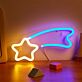 Brighten Up Your Space: Meteor Shape Multicolor LED Neon Sign Perfect for Home Décor, Office Ambiance, Storefronts, Bars, Weddings, and Celebrations.