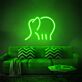 Elefanten-Silhouette als LED-Neonschild