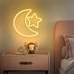 Halbmond mit Stern LED-Neonschild für Kinderzimmer Schlafzimmer