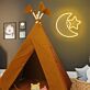 Halbmond mit Stern LED-Neonschild für Kinderzimmer Schlafzimmer