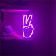 Hand mit Victory Zeichen LED-Neonschild Wohnzimmer Büro