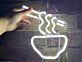 Schüssel mit Nudeln und Essstäbchen LED-Neonschild für Restaurant Küche