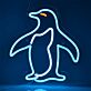 Brighten Your Space: Mini Penguin LED Neon Sign - Perfect for Home Decor, Children's Rooms, and Festive Celebrations.