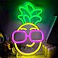 Ananas mit Sonnenbrille LED-Neonschild für Wohnzimmer Bar