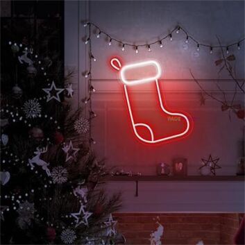 Weihnachtsstrumpf LED-Neonschild Wohnzimmer Weihnachten