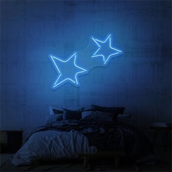 zwei Sterne LED-Neonschild Schlafzimmer Wohnzimmer