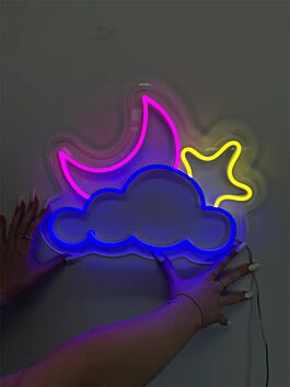 Mond Wolke und Stern LED-Neonschild Schlafzimmer Kinderzimmer