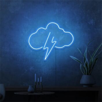 Wolke mit Blitz LED-Neonschild Wohnzimmer Büro