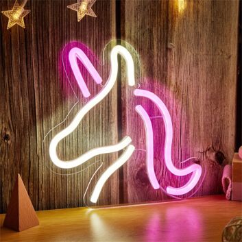 Einhornkopf LED-Neonschild für Kinderzimmer Wohnzimmer