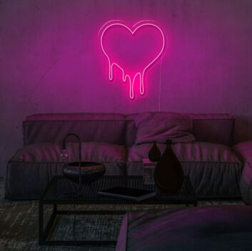 tropfendes Herz LED-Neonschild Wohnzimmer Schlafzimmer