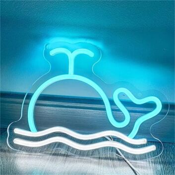 Wal mit Wasserwellen LED-Neonschild Kinderzimmer Wohnzimmer