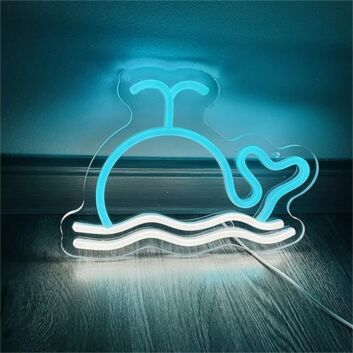 Wal mit Wasserwellen LED-Neonschild Kinderzimmer Wohnzimmer