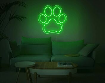 Pfotenabdruck LED-Neonschild Wohnzimmer Haustierbereich