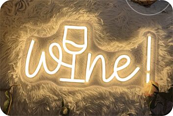 Wine LED Neonschild mit Glas für Küche und Wohnzimmer