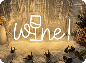 Wine LED Neonschild mit Glas für Küche und Wohnzimmer