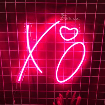 Brighten Up Your Love Story: Perfect for Weddings, Engagements, and Romantic Home Decor with X O Heart LED Neon Sign.