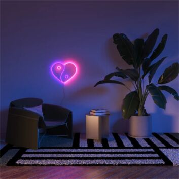 Herz Yin-Yang Symbol LED-Neonschild Wohnzimmer Schlafzimmer