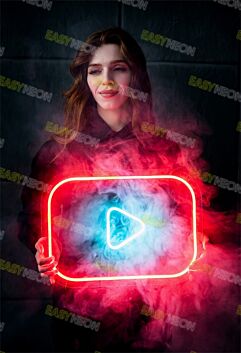 Brighten Your Entertainment Space or Office with Youtube LED Neon Sign - Perfect for Content Creators and Social Gatherings.