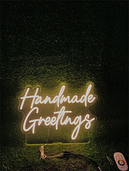 Handmade Greetings LED-Neonschild für Wohnzimmer Atelier