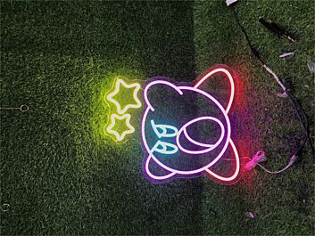 Comicfigur mit Sternen LED-Neonschild für Kinderzimmer Gamingraum