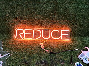 REDUCE LED-Neonschild Büro Nachhaltigkeitsevent