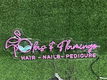 Spas & Flamingo HAIR - NAILS - PEDICURE LED-Neonschild für Salon und Spa