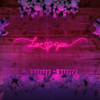 Love ♥ you LED-Neonschild Hochzeit Fotohintergrund