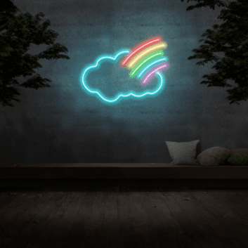 Wolke mit Regenbogen LED-Neonschild Wohnzimmer Kinderzimmer