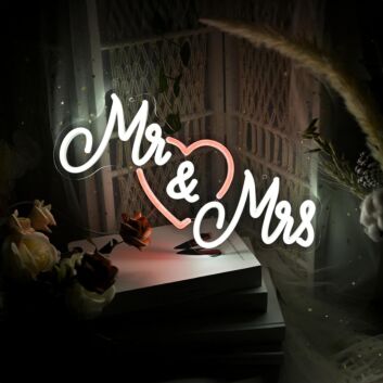 Mr &amp; Mrs LED-Neonschild Hochzeit Fotohintergrund