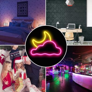 Mond und Wolke LED-Neonschild Schlafzimmer Kinderzimmer