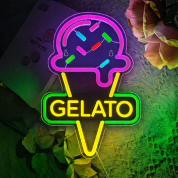 Personalisierbares Eiscreme Neonzeichen mit Text