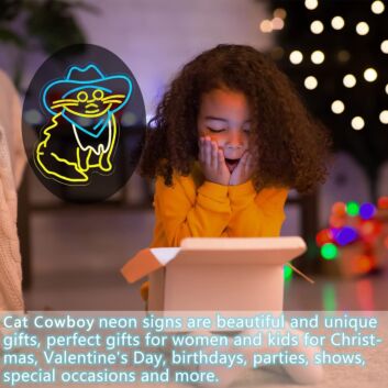 Cowboy Katze LED-Neonschild Wohnzimmer Kinderzimmer