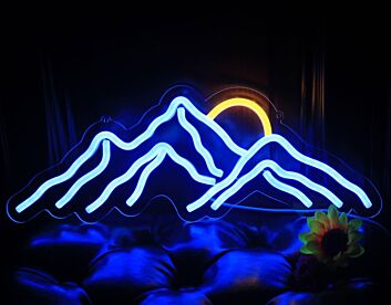 Berglandschaft mit Sonne LED-Neonschild Wohnzimmer Büro