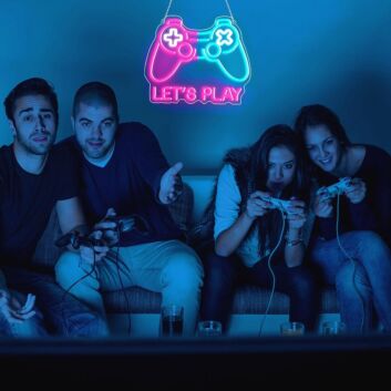 LET'S PLAY LED-Neonschild für Gaming Zimmer